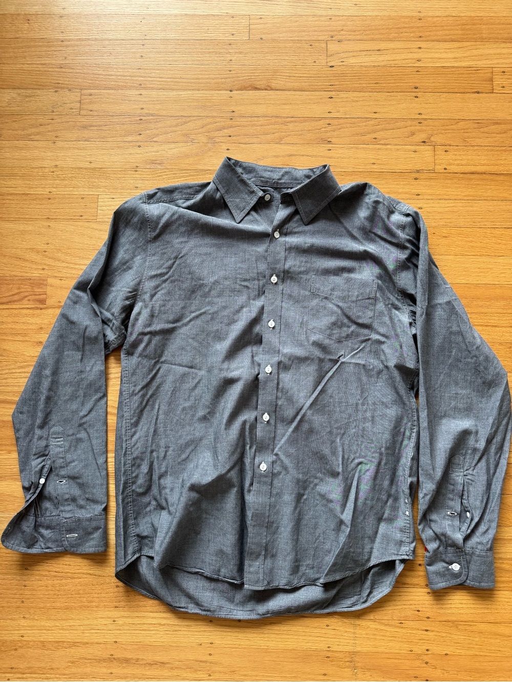 J. Crew Men's Long-Sleeve Button-Down Shirt in Charcoal